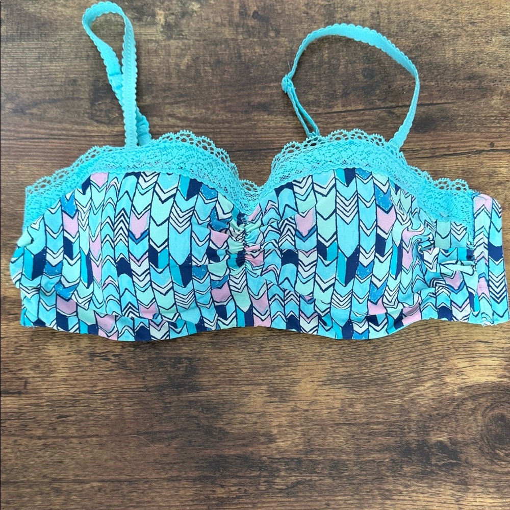 Aerie Blue and Pink Patterned Bra